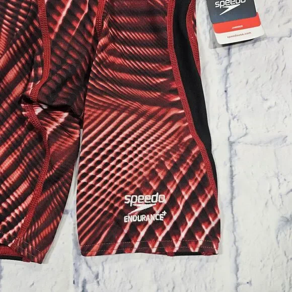 SPEEDO Endurance+ YOUTH BOYS 22 Maroon Jammers Boys Competition Swimming Trunks